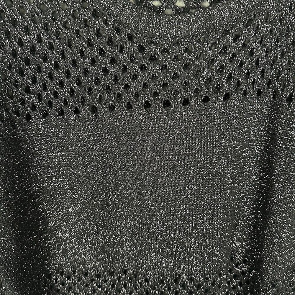 Anthropologie Pilcro Sweater Womens Extra Small Black Metallic Open Knit Party - Picture 5 of 12
